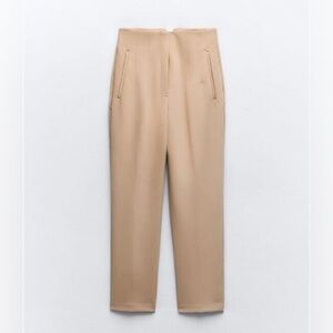 High-Waisted Tan Trousers